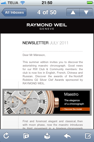 Raymond Weil iPhone