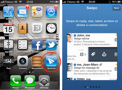 Sparrow for iPhone