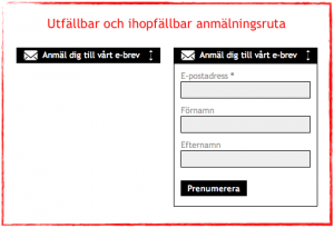 Utfällbar anmälningsruta